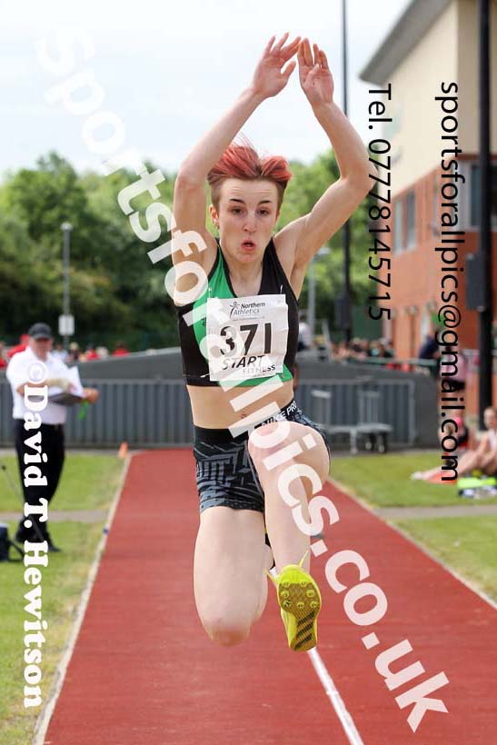 Womens under-20s long jump, 2021 Northern Senior and Under-20s Champs., Leigh. Photo: David T. Hewitson/Sports for All Pics